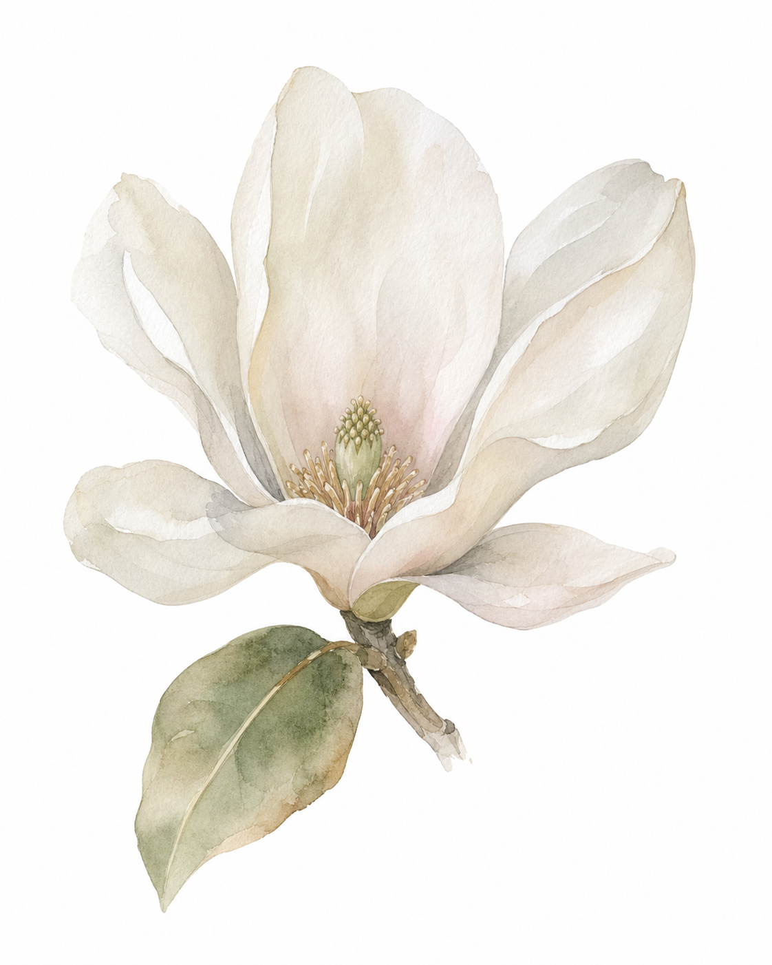 Magnolia Flower Watercolor